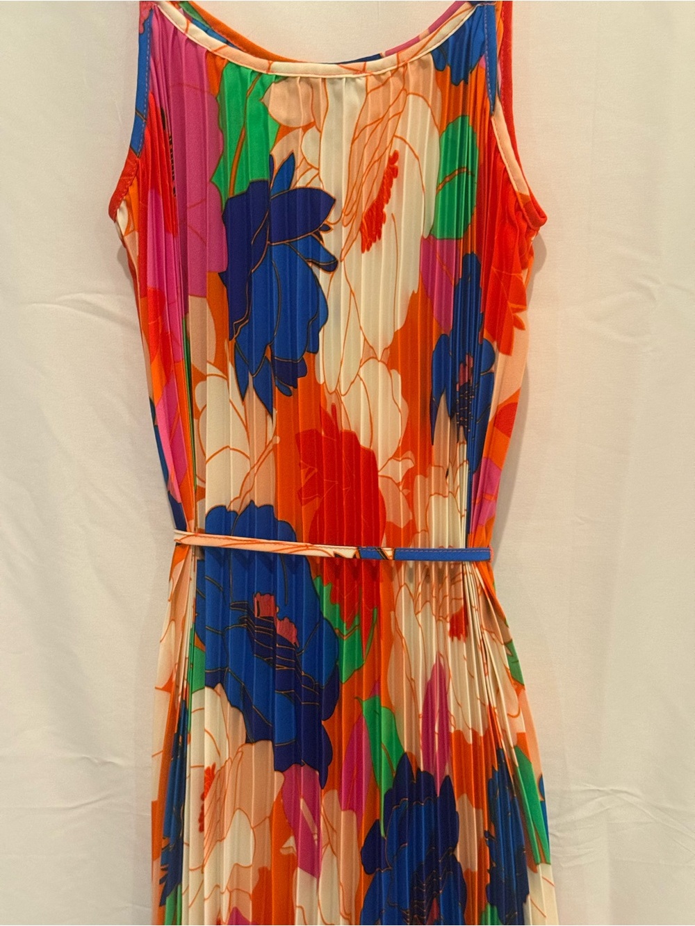 Sam Edelman Bright Multicolor Floral Pleated Maxi Dress - Picture 6 of 7